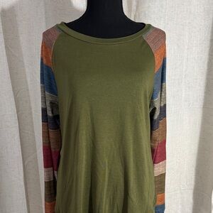 Colorful Women’s Striped Sleeve Top